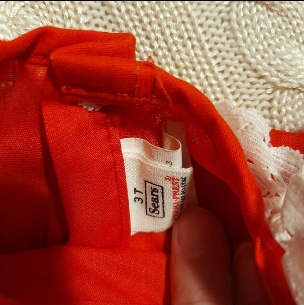 🎄 Host Pick Christmas Pinafore Dress Plaid Eyelet Red 🎄 - Picture 3 of 6